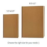 8.5x11 Sketch Book, Pack of 2, 240 Sheets (100gsm), Hardcover Bound Sketch Notebook, 120 Sheets Each, Acid-Free Blank Drawing Paper, Ideal for Kids and Adults, Kraft Cover