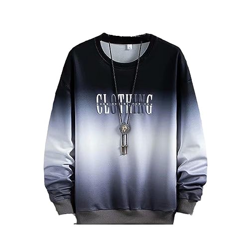 Xingfenly Autumn Men' Hip Hop Korean Streetwear Gradient Clothe Male Long-sleeved Casual Shirts Trend Jogger s1 Grey8 XS