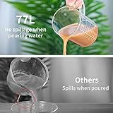 77L Glass Measuring Cup, [Insulated handle, V-Shaped Spout], High Borosilicate Glass Measuring Cup for Kitchen or Restaurant, Easy To Read, 500 ML (0.5 Liter, 2 Cup)