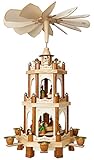 BRUBAKER Wooden Christmas Pyramid - 18 Inches - 3 Tier Carousel - Nativity Play