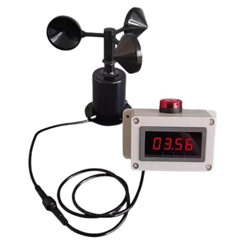 Tower Crane Anemometer, 0-30M/S Special Construction Site Wind Meter Alarm Wind Speed Test Meter Waterproof Sensor