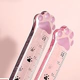 4PCS Pink Cats Claw Straight Rulers，Cute Cartoon Cats Claw Ruler，Measuring Ruler Plastic Scale Rulers Cute Rulers，Portable Stationery Ruler，School Supplies Drafting Tool and Kit，Plastic Measuring Tool