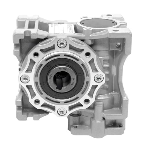 High Precision 60mm Flange Worm Gearbox for 200w/400w Servo Motor Ratio 1:5-1:100 Torque 5-38Nm CNC Worm Box Speed Reducer(50)