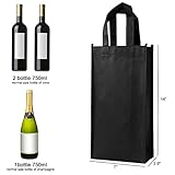 Dasofine 12pcs 2 Bottle Reusable Wine Bags, 7”×3.9”×14” Wine Gift Bag, Non-Woven Fabric Wine Bags for Wine Bottles Gifts, Wine Bottle Gift Bags with Handle for Halloween, Party, Wedding