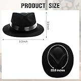 Sureio 24 Pcs Gangster Hat, Plastic Gentlemen Hats, Gangster Costume Hats for Adults 1920s Party Hats(Black)