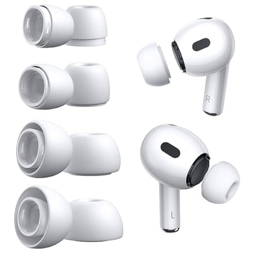 Replacement Rubber Ear Tips for Airpods Pro, AirPods Pro Ear Tips Replacement with Noise Isolation, AirPods Pro Replacement Ear Tips, 1st-2nd Generation 4 Pairs (XS/S/M/L)