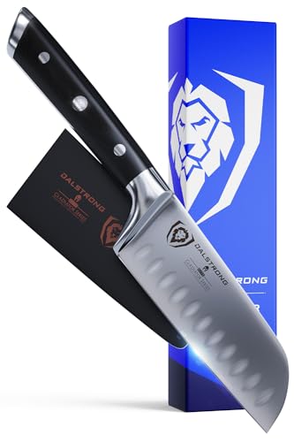 Dalstrong Santoku Knife - 5 inch - Gladiator Series Elite - Forged German High Carbon Steel - Black G10 Handle Kitchen Knife - Asian Vegetable Cooking Knife - Sheath Included - NSF Certified