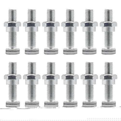 Ampper Battery Terminal Bolt and Shoulder Nut Set M8 Thread, Replacement M8 x 35 mm Shulder Nut and Square Head Bolt, Pack of 12 Sets