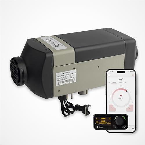 General Components Bison 2000A Diesel Air Heater – 2kW 24V Forced Air Parking Heater with Digital Controller – Bunk Heater for Truck, Van, RV, Boat, Cabin – Easy to Install – 2-Year Warranty
