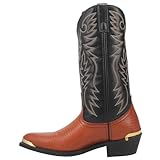 Laredo mens Atlanta Croc Pointed Toe Cowboy western boots, Antique Peanut, 12 US