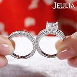 Jeulia 2.85 Carat Sterling Silver Princess Cut Bridal Set Engagement Wedding Rings Bands with Cubic Zirconia for Women with Jewelry Gift Box (5)