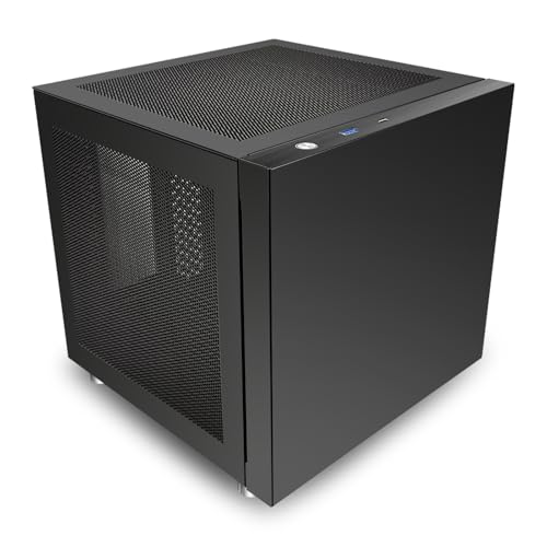 KXRORS N40 Mini-ITX NAS PC Chassis, ITX Computer Case, 4HHD+2-SDD isk Bays NAS Mini Aluminum with Steel Plate Case, Power Support: SFX/SFX-L Support 75mm CPU Cooler