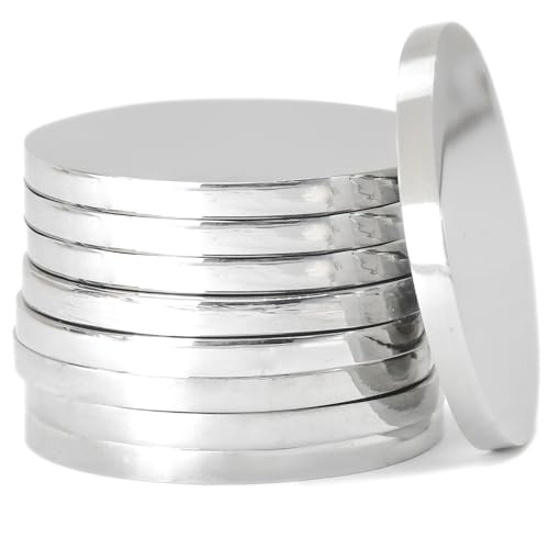 MICAIKEM 10pcs 1.25" Stainless Steel Coin Blanks Disc 3mm Thick Circle Metal Disk Tags Golf Ball Marker Blanks for Engraving and Stamping