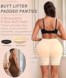 POP CLOSETS Women Butt Lifting Shorts Padded Lace Shapewear Thicker Butt Enhancer Control Panties Lifter Seamless Fake Buttock Underwear, Beige, XXL