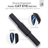 SAVILAND Cat Eye Magnetic for Nail: 9PCS Cat Eye Gel Nail Polish Magnet Tools Set Strong Suction Nail Magnet Nails Square Round Magnet Stick Diverse Cat Eye Effect Double Ended Nail Salon Art Tools