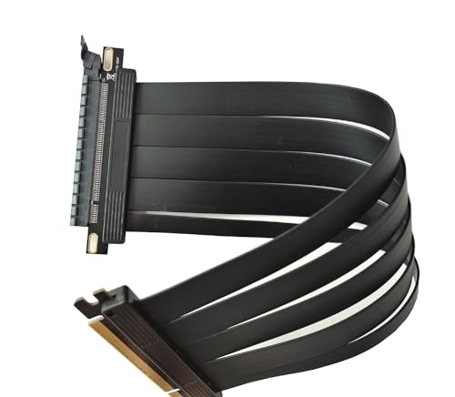 lilila-ree PCIE Gen 4 16x Extreme Flexible, High Speed Riser Cable PCI Express 4.0 Port GPU Extension Card Riser Cable Straight 180° [11.8in/30cm]