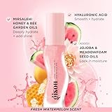 Gisou Honey Infused Hydrating Lip Oil, Nourishing Lip Moisturizer for Dry Lips, High Shine, Smooth Finish, Clear Pink Shimmer Shade, Fresh Watermelon Scent, Watermelon Sugar, 8ml