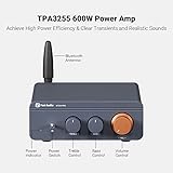 Fosi Audio BT20A Pro Bluetooth 5.0 Amplifier, 300W x2 Wireless Amp, TPA3255 2 Channel Mini Class D Integrated Home Audio Outdoor Stereo Receiver with Bass Treble Control for Passive Speakers