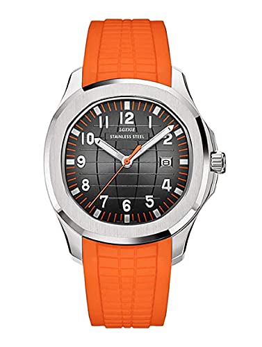 TIME WARRIOR Patek Style 2021 LGXIGE Brand Luxury Fashion Casual Watch AAA Men's Wrist Watch wristwatches (Orange)