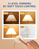 DEWENWILS 2 Pack Touch Dimmer Switch, Touch Pad Control with 3 Levels of Dimming, Dimmable LED/CFL Lights, and Incandescent Bulbs, Extension Cord, ETL Listed, Black