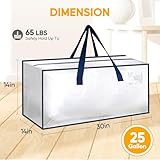 HealSmart 12 Pack Extra Large Moving Bags with Zippers & Carrying Handles, Heavy-Duty Storage Tote Moving Boxes for Dorm Room Essentials Storage Bags, Clear