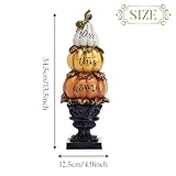 Valery Madelyn Fall Decorations for Home Pumpkins Decor, 14Inch Resin Decorative Stackable Pumpkins Set of 3, Figurines for Decorating Autumn Thanksgiving Halloween Table Centerpieces Indoor Outdoor