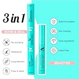 VAVALASH 3 in 1 Clear Lash Bond and Seal Clusters Glue Lash Remover, Waterproof Cluster Lash Glue for DIY Eyelash Extension Strong Hold Individual Lash Glue for DIY Lashes at Home (White)