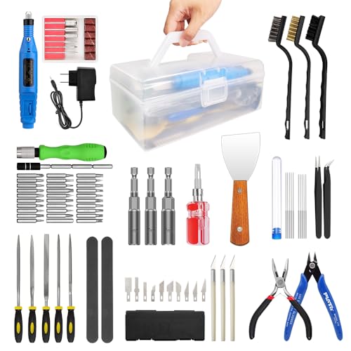 Multi-Purpose Pro Grade 3D Printer Accessories Kit, 3D Printing Tool Kits for 3D Printer, 3D Print Cleaning and Removal Kit & Electric Polishing Machine, Finishing and Print Tool, Including Tool Box