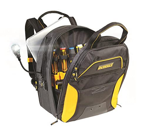 DEWALT DGCL33 33-Pocket Lighted USB Charging Tool Backpack