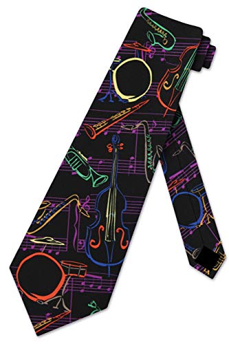 Three Rooker Jazz Instruments Tie Mens Music Neckties