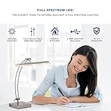 Adesso 5090-22 Esquire LED Desk Lamp, 13-19 in., 9W Full Spectrum LED, Brushed Steel, 1 Table Lamp, Gray, multi-function