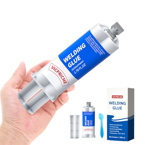 VICPRICME Metal Glue,1.76oz 2 Part Epoxy ab Metal Glue Heary Duty Weld ，Best Strongest Metal epoxy All Purpose Repair for Metal Plastic Steel Ceramics Tiles Leak Sealing Welding Glue