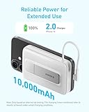 Anker Zolo Magnetic Power Bank, 10,000mAh Wireless Portable Charger with 30W Max Fast Charging, Battery Pack with Built-in USB-C Cable and Adjustable Stand, for iPhone 16/15 Series, AirPods, and More