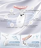 ELISHINE Light Based Multifunctional Facial Massager, 7 Color Portable Face Massager Tool for Skin Care, Glossy White