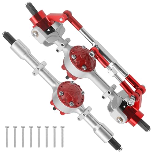 Vgoohobby Metal Front & Rear Portal Axle Set Upgrades Parts Compatible with WPL C14 C24 C34 C44 B14 B24 1/16 RC Car (Silver)