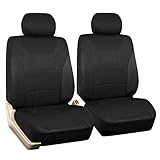 Black Car Seat Covers Full Set, 9 Pcs Combo Cloth Seat Cover with Steering Wheel Cover and Seat Belt Pad, Universal fit for Sedan/SUV/Pick up Truck