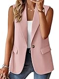 Pink Vest for Women Puffer Light Women's Lightweight Outerwear Winter Thin 2025 Vests Fuzzy Red Jacket Sweater Pink XL