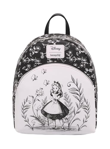 Loungefly Disney Alice In Wonderland Black & White Mini Backpack BLACK NONE