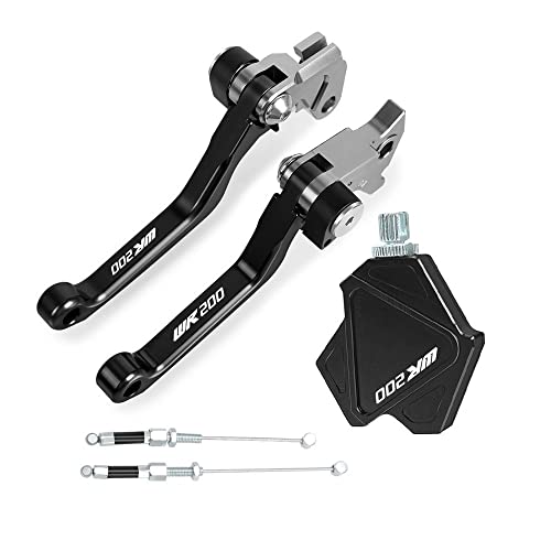 DOUKI for Yam&ha WR200 1992 1993 1994 1995 WR Motocross Foldable Brake Clutch Levers Stunt Easy Pull Cable System CNC Accessories Lever (Color : Black)