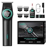 VGR Professional Hair Trimmer Hair Clippers for Men, Cordless Barber Clippers and Trimmers Set, Zero Gap T-Blade Hair Cutting Kit, Rechargeable Edgers Clippers with LED Display, V-001&V-977