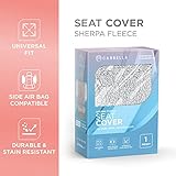 Carbella Plush Sherpa Fleece, 2 Pack Gray Seat Cover for Cars with Soft Cushioned Touch, Cute Automotive Interior Protector for Trucks Van SUV