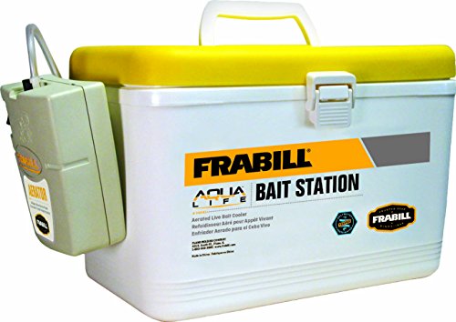 Frabill Bait Box with Aerator | Live Bait Storage Cooler with Portable Aerator | 8-Quart Capacity