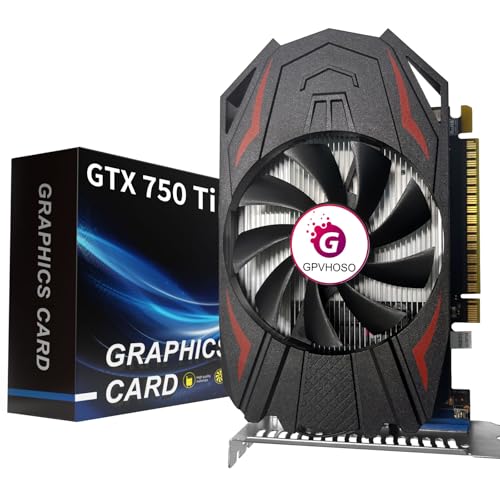 GPVHOSO GTX 750Ti 4GB GDDR5 Graphics Card, 640SP 128bit Direct X12 Computer Video Cards, PCI Express 3.0x16 Interface, VGA, HDMI, DVI-D, Low Power GPU for Working Gaming