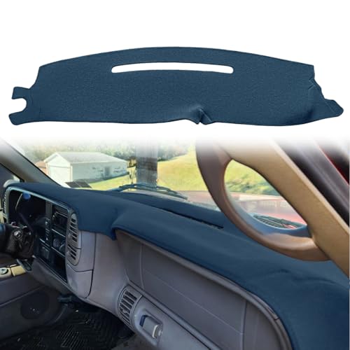 Yiz Dash Cover Mat Fit for 1997-2000 Chevy Chevrolet Silverado/GMC C1500 C2500 C3500 K1500 K2500 K3500, 1997-99 GMC Yukon/Chevy Tahoe Suburban,Dashboard Cover Pad Carpet Protector(97-98 Navy Blue)Y57