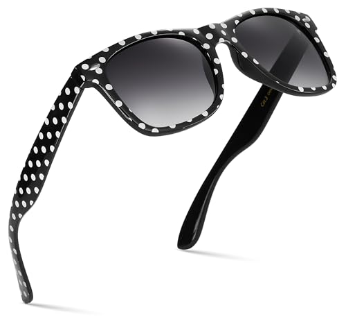 Retro Rewind Polka Dot Vintage Fashion Sunglasses for Women UV400 Trendy Fun Print Sun Glasses