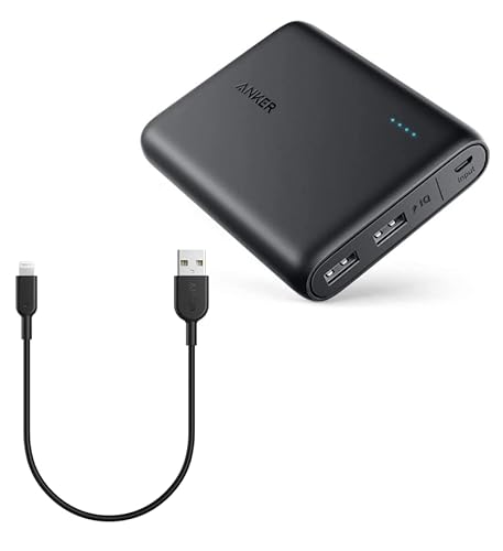 Anker Powerline II Lightning Cable (1ft) PowerCore 13000 Portable Charger0mAh 2-Port Ultra Portable Phone Charger Power Bank