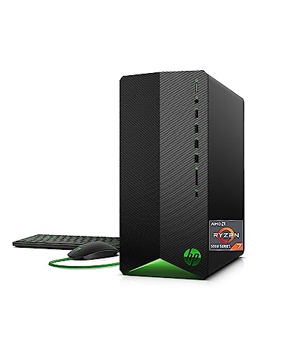 HP Pavilion Gaming PC, AMD Ryzen 7 5700G Processor, 16 GB SDRAM, 512 GB SSD, Windows 11 Pro, Wi-Fi 5 & Bluetooth Combo, 9 USB Ports, Pre-built Gaming PC Tower, Mouse and Keyboard (TG01-2360, 2021)
