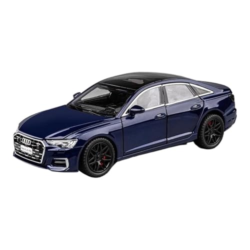 1 24 for Audi A6 Alloy Diecast Toy Vehicles Metal Toy Car Model Sound and Light Car Enthusiasts Collection Toy Simulation Vehicle Playset(Blue)