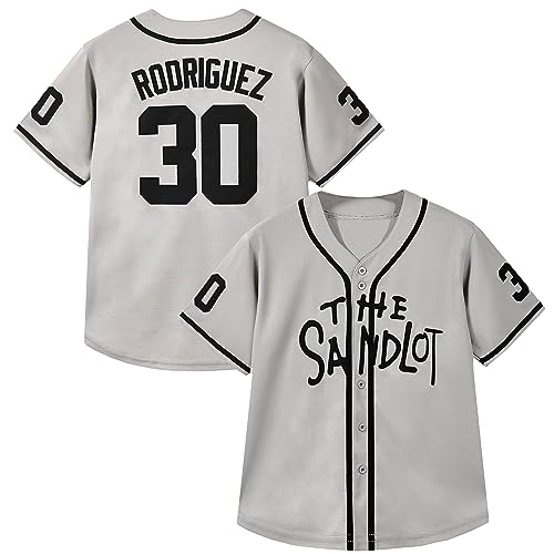 Youth Baseball Jersey #30 Stitched The Sandlot Benny The Jet Rodriguez Movie Kids Baseball Jersey Gift for kids XS-XL(Medium)