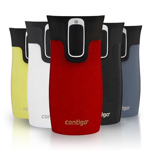 Contigo West Loop Mini Autoseal Travel Mug | Stainless Steel Thermal Mug | Vacuum Flask | Leakproof Tumbler | Coffee to go Mug with BPA Free Easy-Clean Lid | Goji Berry | 300 ml